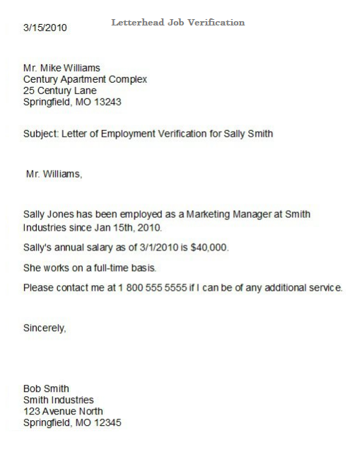 letterhead job verification